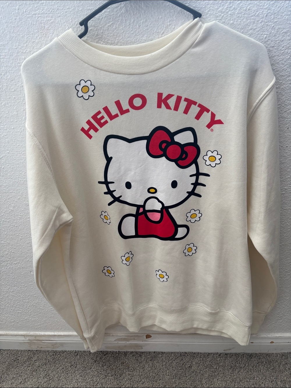 Hello Kitty Cream Sweatshirt with Red Accents